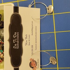 Family Silver Tone Charm Circle Earrings - Daughter